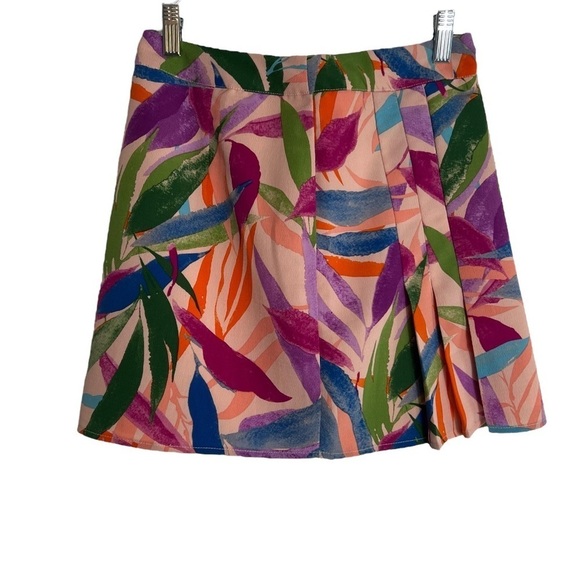 🌺SAGE the LABEL Havena Lady Pleated Tropical Print Lined Skirt Size Small🌺 - Picture 2 of 9